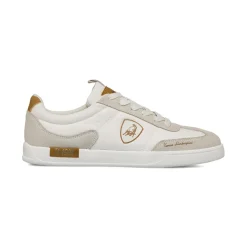 Sneakers bianche da Uomo con inserti marroni Tonino Lamborghini