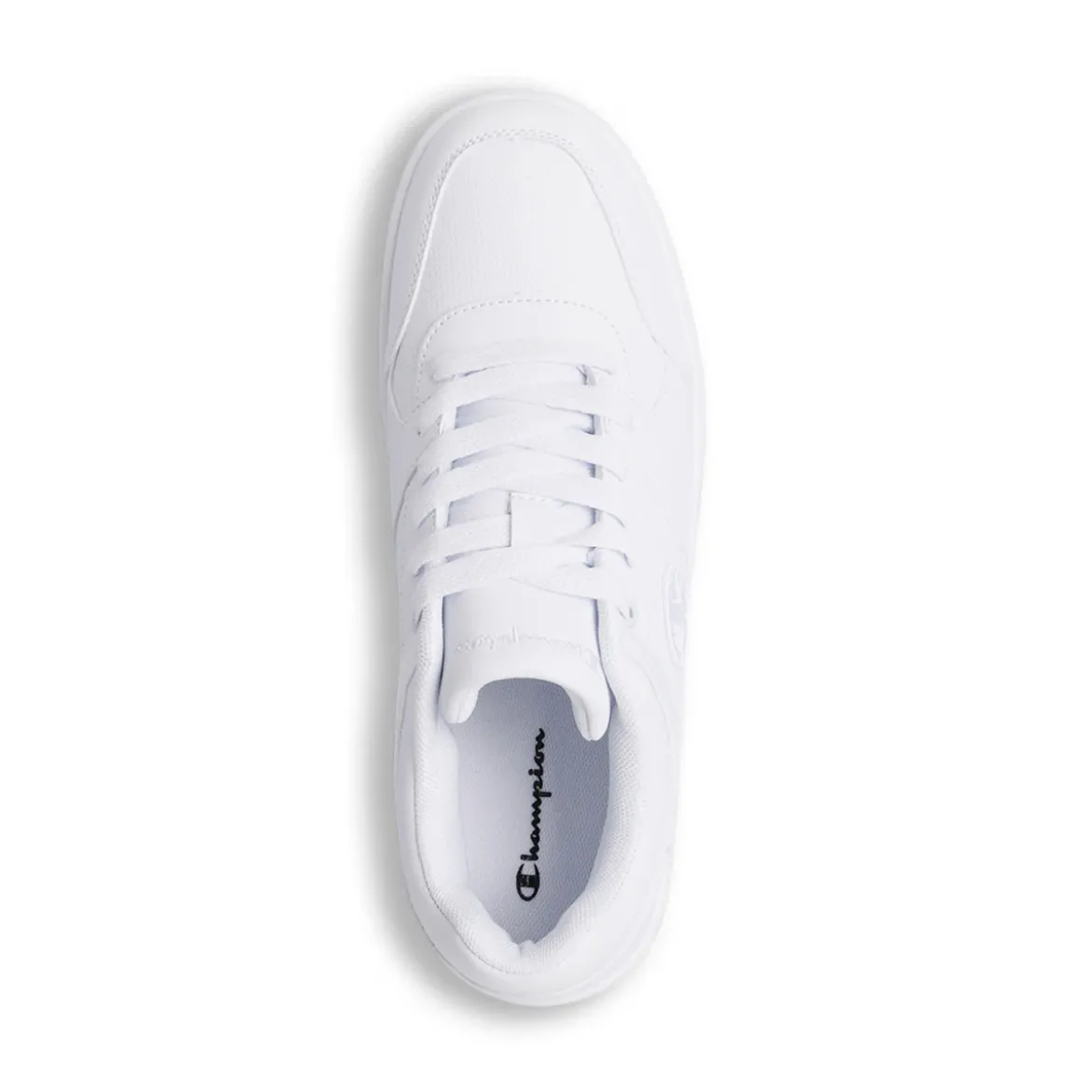Sneakers bianche da uomo con logo laterale Champion Rebound Low