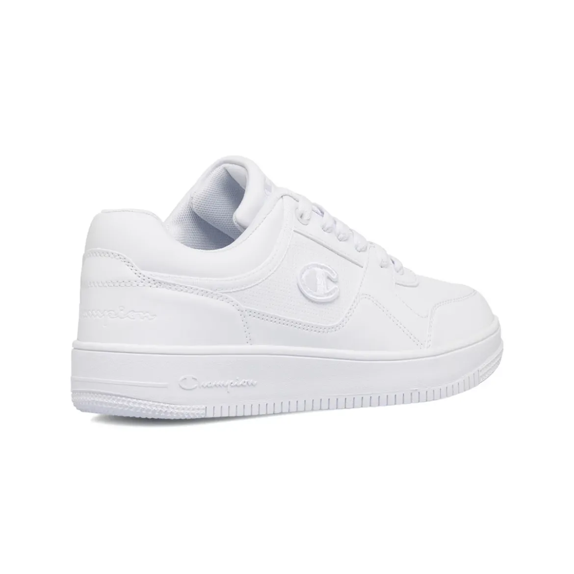 Sneakers bianche da uomo con logo laterale Champion Rebound Low