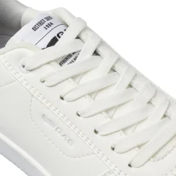 Sneakers bianche da uomo in similpelle con lacci dettagli forati Gas