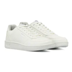 Sneakers bianche da uomo in similpelle con lacci dettagli forati Gas