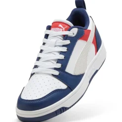 Sneakers bianche e blu da Ragazzo con dettagli rossi PumaRebound V6