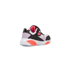 Sneakers bianche e nere Primi Passi Bambina con luci nella suola Champion Wave