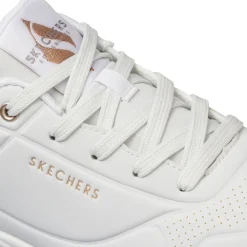 Sneakers bianche e oro da donna con suola ad aria Skechers Uno - Golden Air