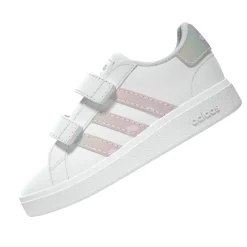 Sneakers bianche Primi passi bambina con strappo adidas Grand Court
