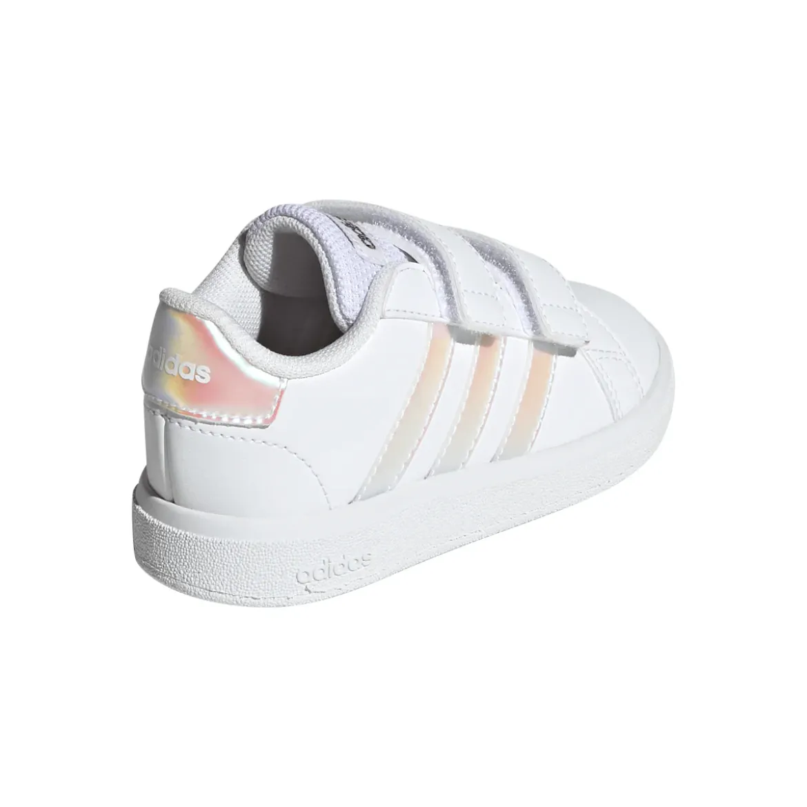 Sneakers bianche Primi passi bambina con strappo adidas Grand Court