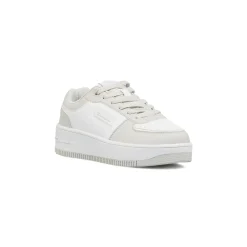 Sneakers bicolore bianco e grigio da Donna con suola platform Champion