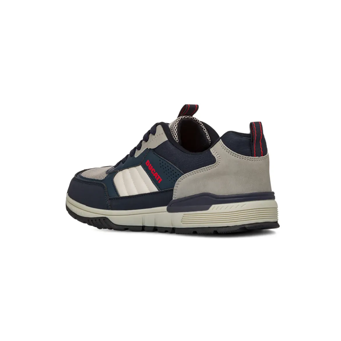 Sneakers bicolore blu e grigio da Uomo con logo laterale Ducati