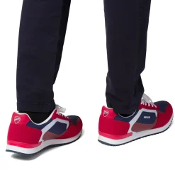 Sneakers bicolore rosso e blu navy da Uomo con logo Ducati