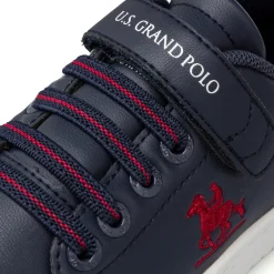 Sneakers blu con dettagli rossi da Bambino U.S. Grand Polo