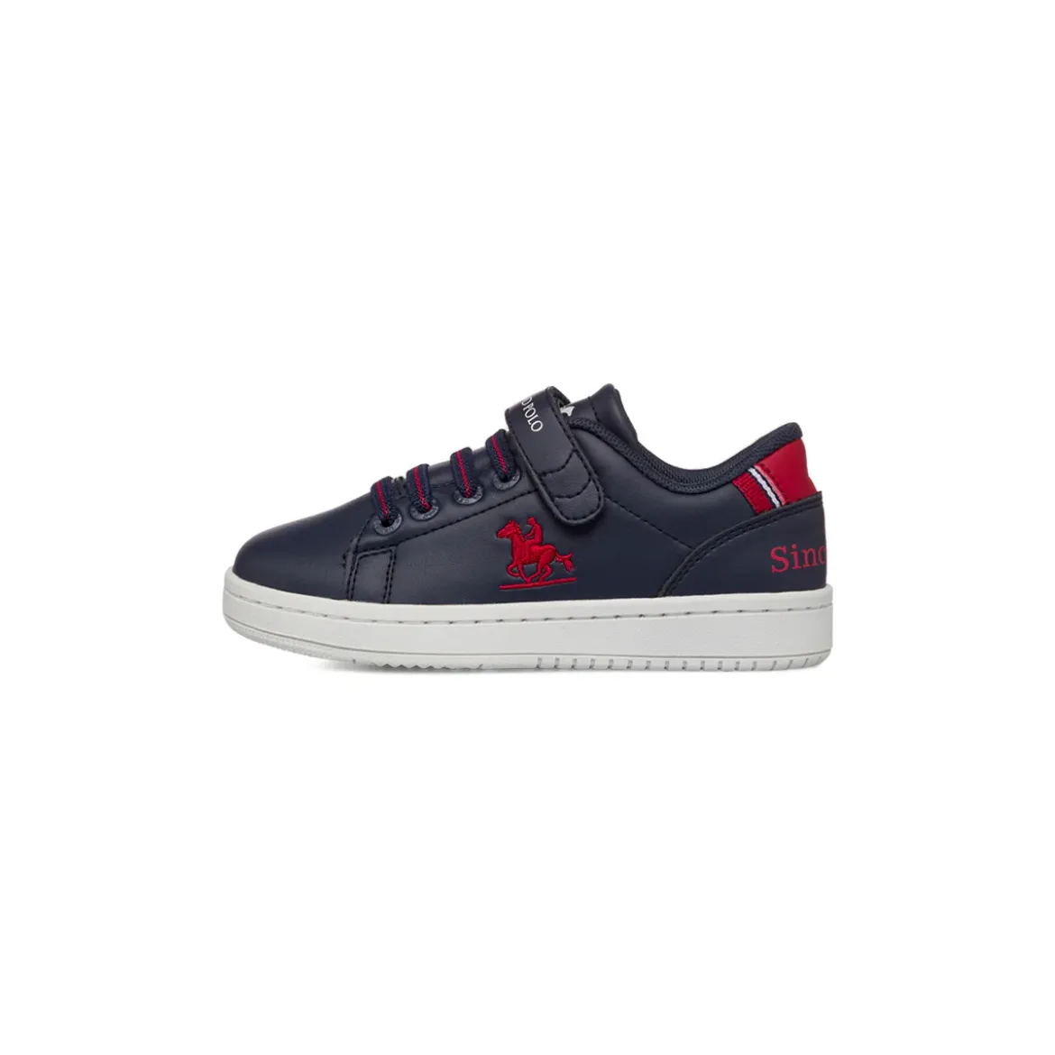 Sneakers blu con dettagli rossi da Bambino U.S. Grand Polo