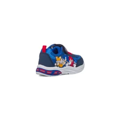 Sneakers blu da Bambino con luci nella tomaia e stampa Sonic