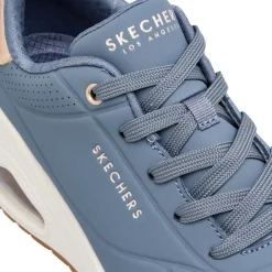 Sneakers blu da donna con suola ad aria Skechers Uno Wedge