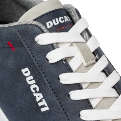 Sneakers blu da Uomo con dettagli beige e cuciture a contrasto Ducati