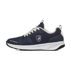 Sneakers blu da Uomo con logo laterale a contrasto bianco Tonino Lamborghini