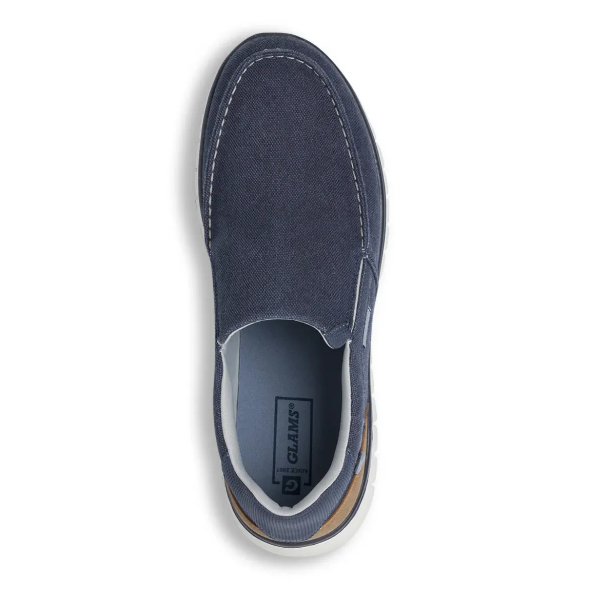 Sneakers Blu da Uomo Slip-on in tessuto effetto denim Glams