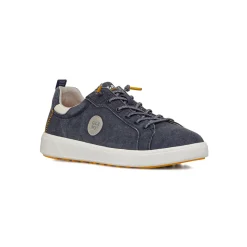 Sneakers blu effetto jeans in tessuto da Uomo con lacci elastici Glams