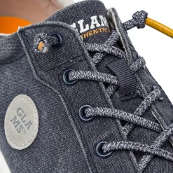 Sneakers blu effetto jeans in tessuto da Uomo con lacci elastici Glams
