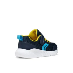 Sneakers blu Ragazzo in tessuto con suola traspirante e strappo Geox