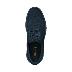 Sneakers Blu Uomo con effetto scamosciato e suola traspirante Geox Fast In