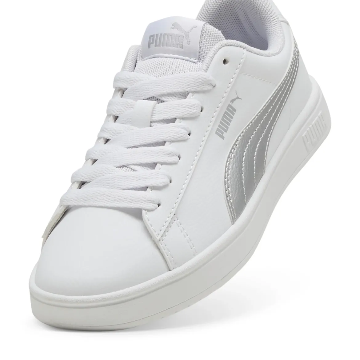 Sneakers casual bianche con dettaglio argento da ragazza Puma Rickie Classic