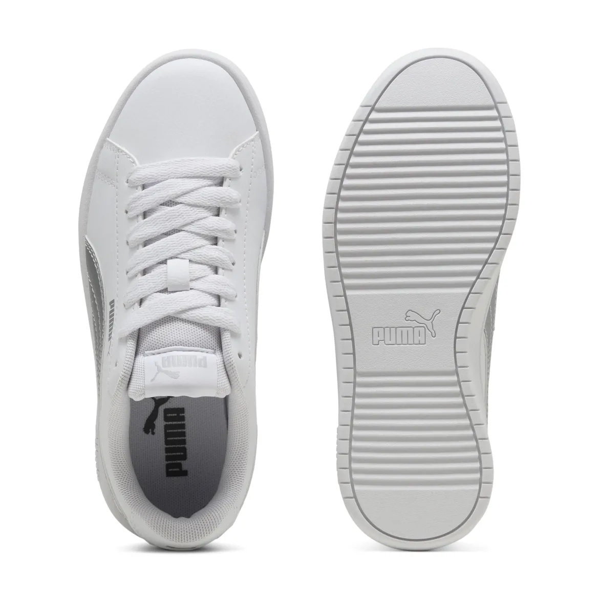 Sneakers casual bianche con dettaglio argento da ragazza Puma Rickie Classic