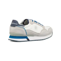 Sneakers casual bianche da Uomo in tessuto e pelle con logo Lumberjack