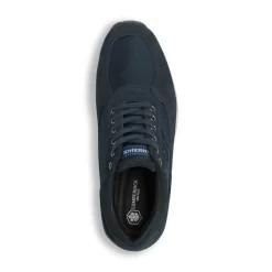 Sneakers casual da Uomo blu in pelle scamosciata e mesh Lumberjack