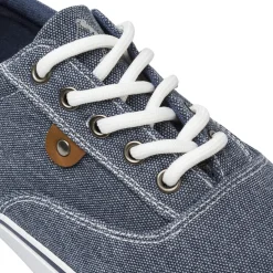 Sneakers casual da Uomo in tela blu con inserti marroni US Golf Club