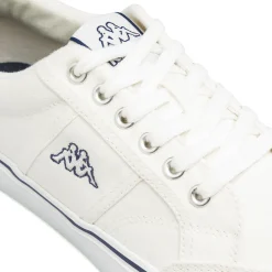 Sneakers casual da uomo Kappa bianche in tela con logo blu navy