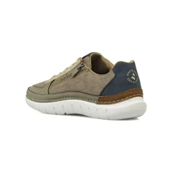 Sneakers casual da Uomo Khaki con zip laterale e suola bianca Navigare
