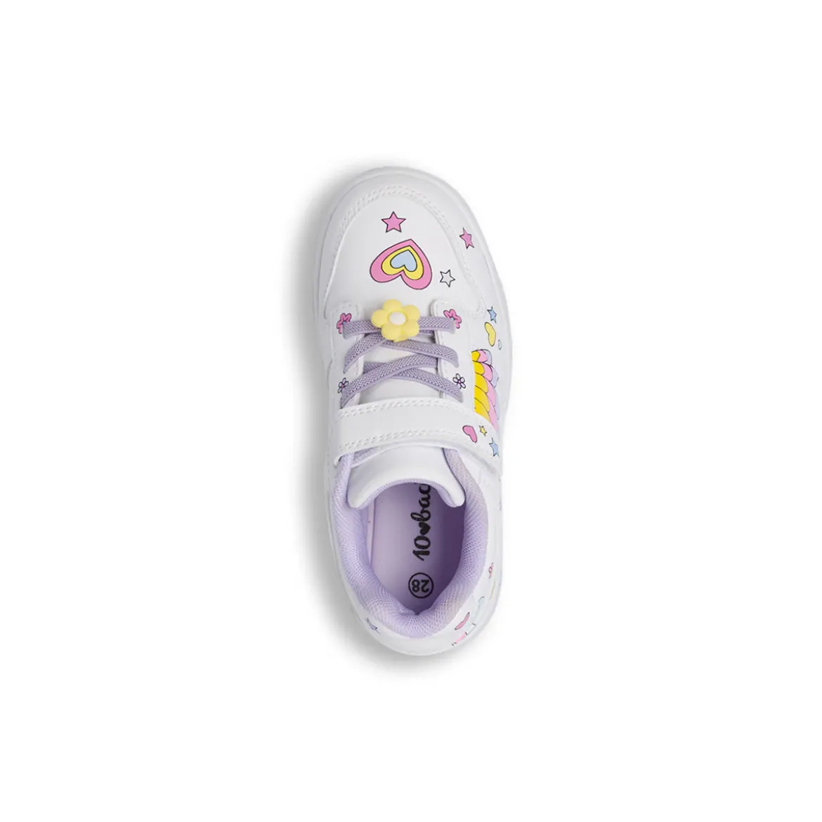 Sneakers da bambina Bianche con ali colorate Dieci Baci