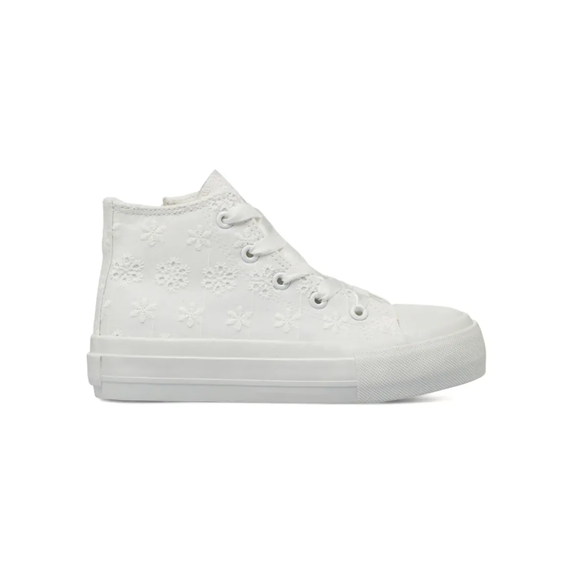 Sneakers da Bambina Bianche con fiori ricamati Dieci Baci