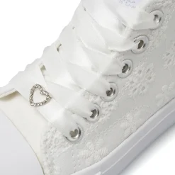 Sneakers da Bambina bianche con ricami floreali Le scarpe di Alice