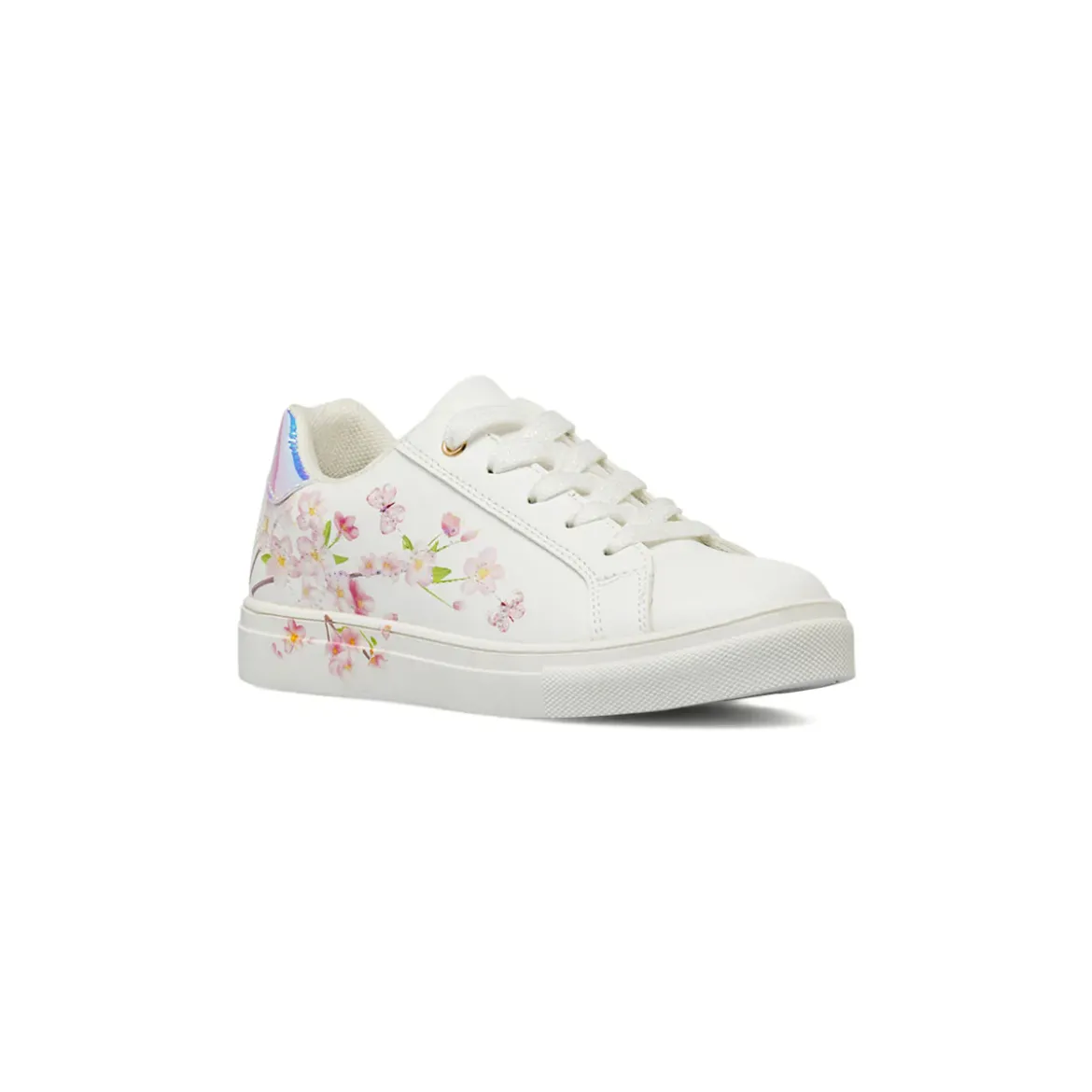 Sneakers da Bambina bianche con fiori e paillettes scintillanti Dieci Baci