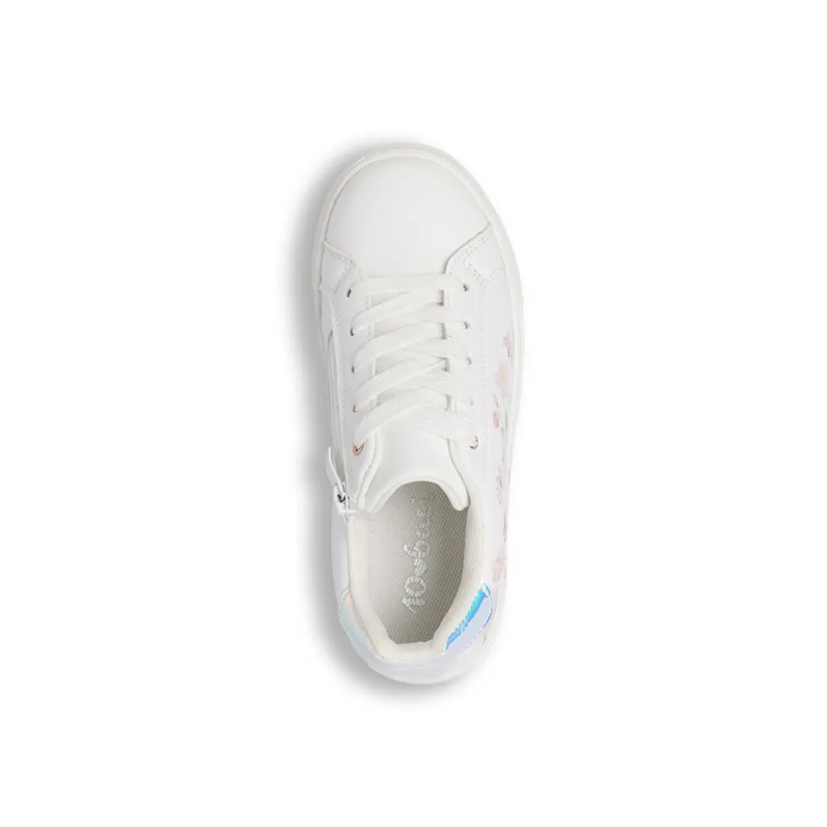 Sneakers da Bambina bianche con fiori e paillettes scintillanti Dieci Baci