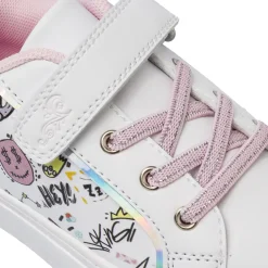 Sneakers da bambina bianche con stampa graffiti Dieci Baci