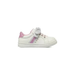 Sneakers da bambina bianche Le scarpe di Alice Primi passi con fiocco