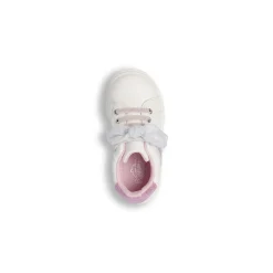 Sneakers da bambina bianche Le scarpe di Alice Primi passi con fiocco