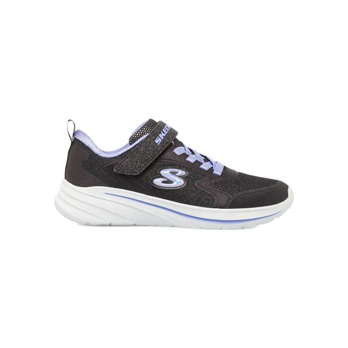 Sneakers da bambina nere con glitter e strappo Skechers