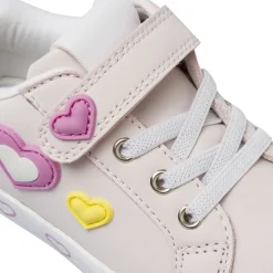 Sneakers da bambina rosa con applicazioni di cuori Dieci Baci