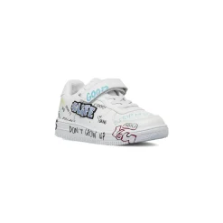 Sneakers da bambino bianche con stampe graffiti Birilli&Monelli