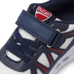 Sneakers da Bambino bianche con inserti blu Ducati