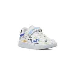Sneakers da Bambino bianche con stampe graffiti Space Boy