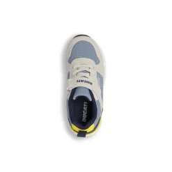 Sneakers da bambino blu con dettagli beige Ducati