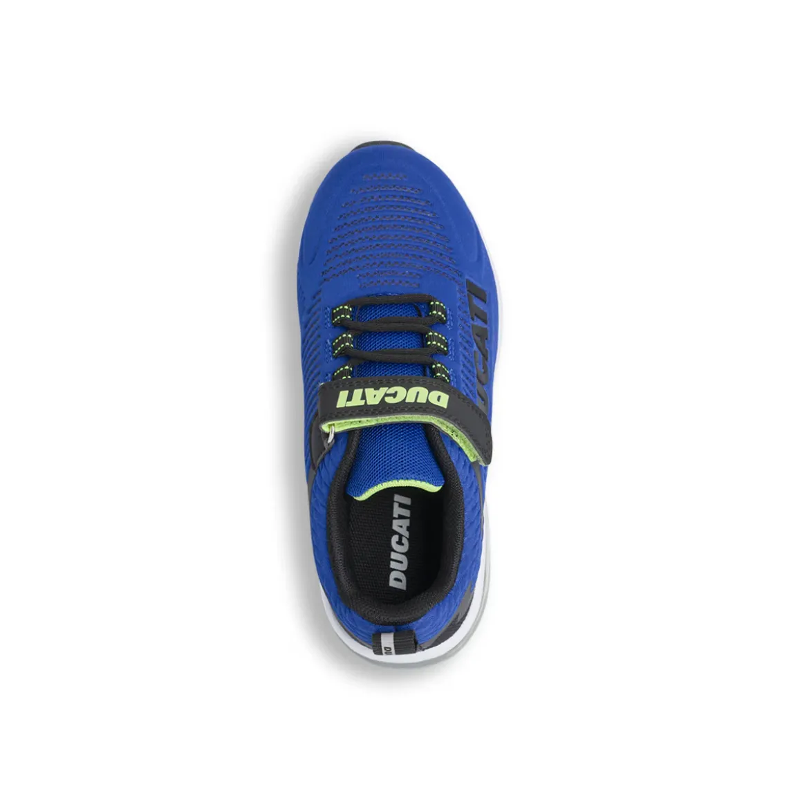 Sneakers da bambino blu Ducati con strappo e ammortizzazione ad aria