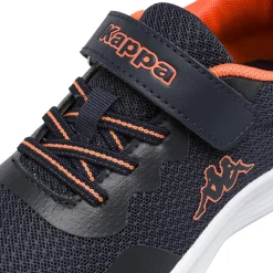 Sneakers da bambino blu e arancione Kappa chiusura a strappo