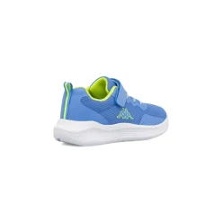 Sneakers da bambino Kappa blu con chiusura a strappo e dettagli verdi