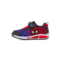Sneakers da bambino Spiderman blu e rosso con luci nella suola e stampa