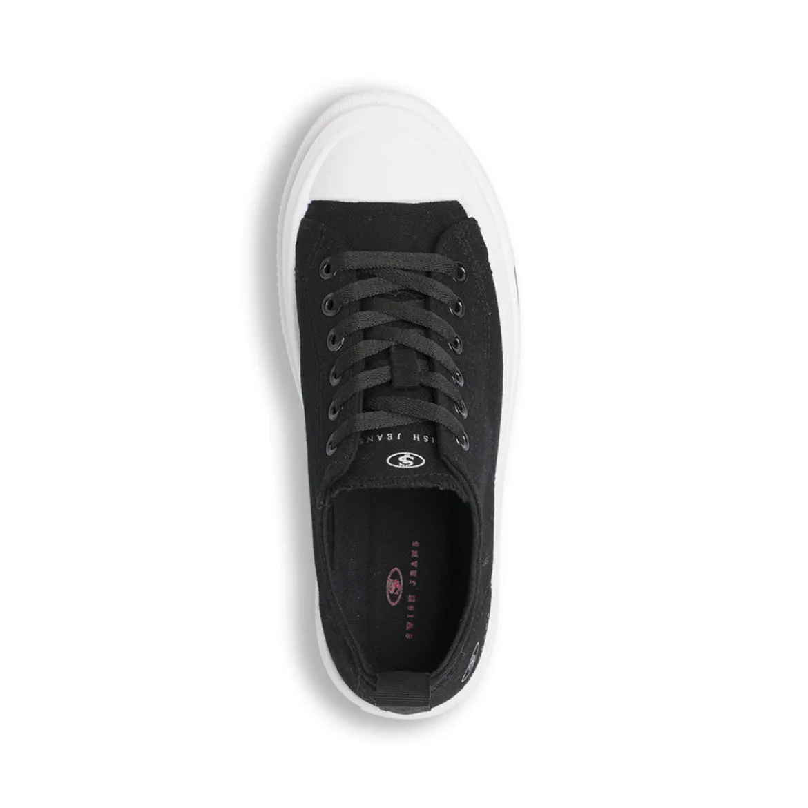 Sneakers da donna nere in tessuto con suola platform Swish Jeans